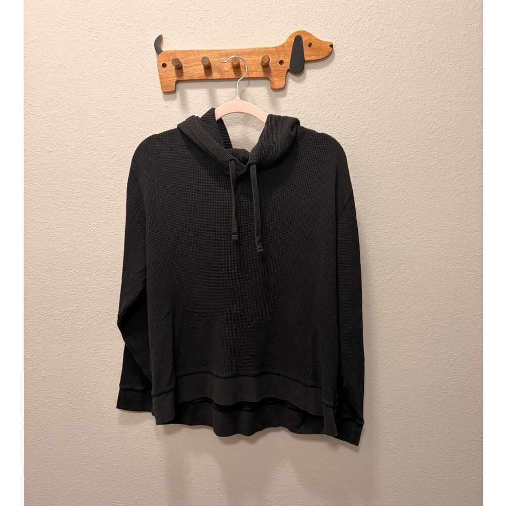 Everlane Waffle Knit Pullover Hoodie Black XL